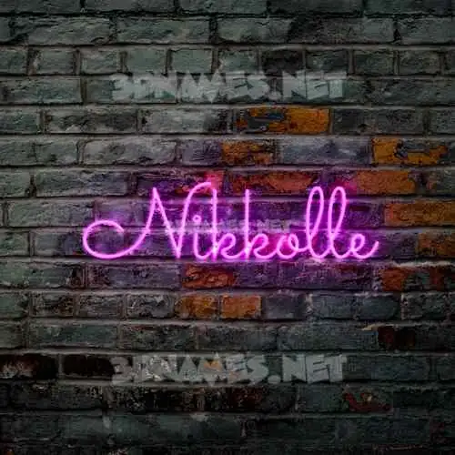 nikkolle in Pink Neon style - 3D name wallpaper