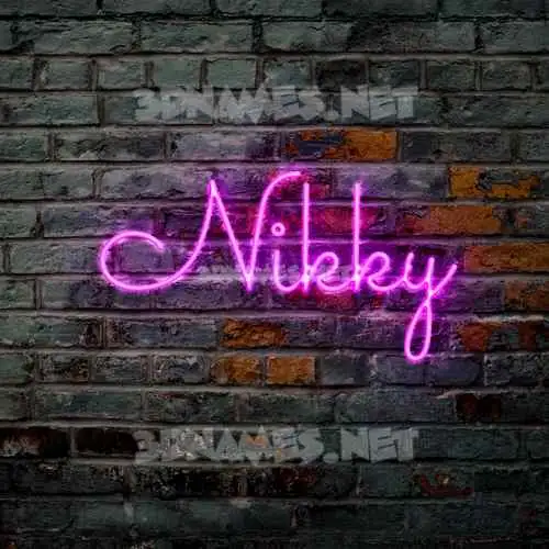 nikky in Pink Neon style - 3D name wallpaper