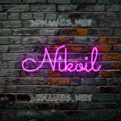 nikoil in Pink Neon style - 3D name wallpaper nikoil in Pink Neon style - 3D name wallpaper