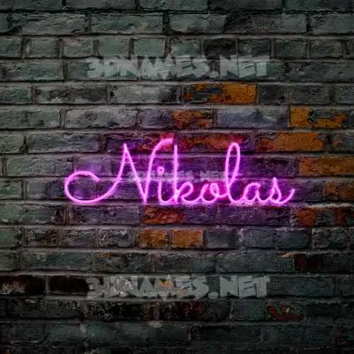 nikolas in Pink Neon style - 3D name wallpaper