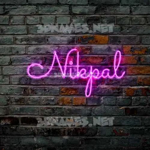 nikpal in Pink Neon style - 3D name wallpaper