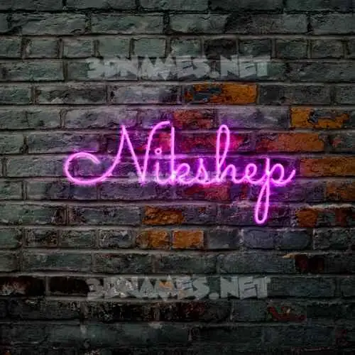 nikshep in Pink Neon style - 3D name wallpaper