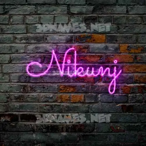 nikunj in Pink Neon style - 3D name wallpaper