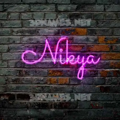 nikya in Pink Neon style - 3D name wallpaper