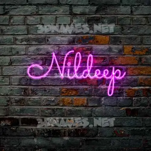 nildeep in Pink Neon style - 3D name wallpaper