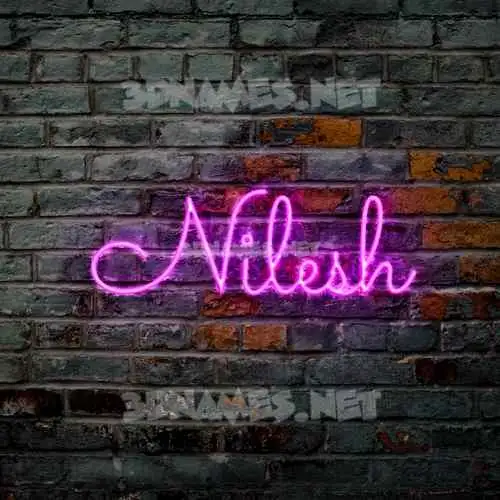 nilesh in Pink Neon style - 3D name wallpaper