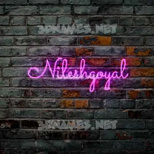 nileshgoyal in Pink Neon style - 3D name wallpaper