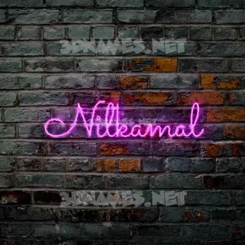 nilkamal in Pink Neon style - 3D name wallpaper