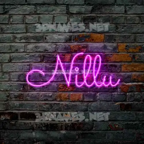 nillu in Pink Neon style - 3D name wallpaper
