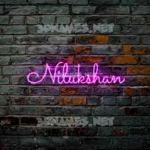 nilukshan in Pink Neon style - 3D name wallpaper
