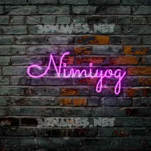 nimiyog in Pink Neon style - 3D name wallpaper
