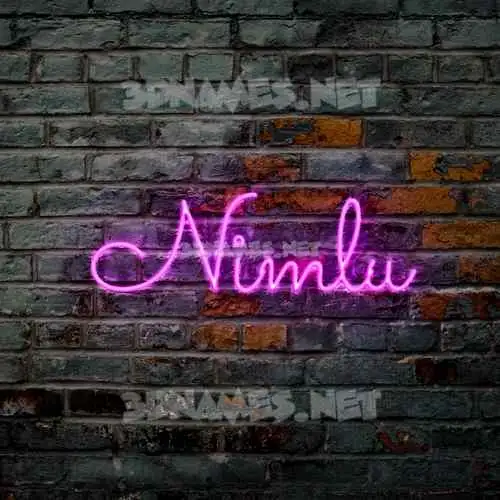 nimlu in Pink Neon style - 3D name wallpaper
