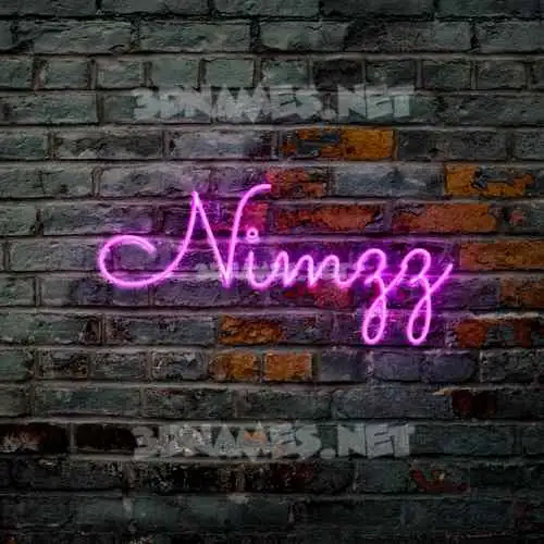 nimzz in Pink Neon style - 3D name wallpaper