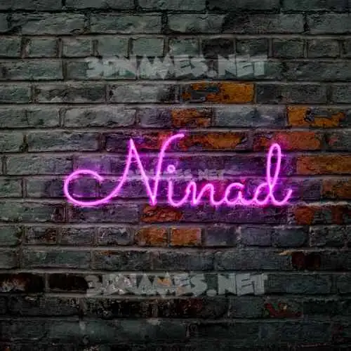 ninad in Pink Neon style - 3D name wallpaper