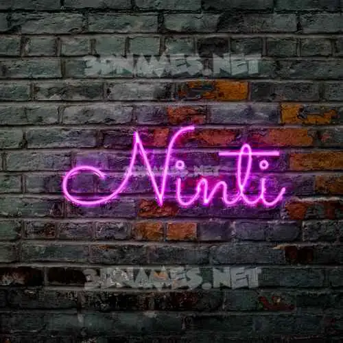ninti in Pink Neon style - 3D name wallpaper