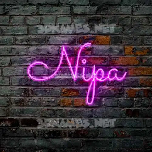 nipa in Pink Neon style - 3D name wallpaper