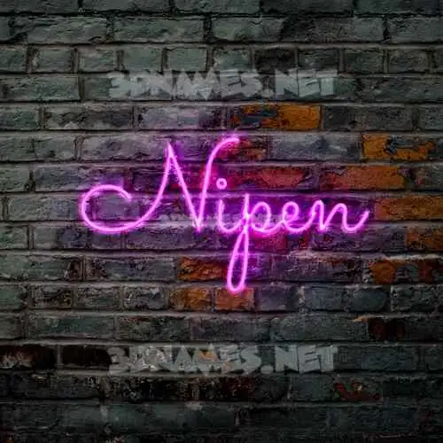 nipen in Pink Neon style - 3D name wallpaper