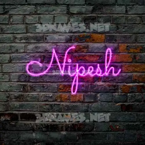 nipesh in Pink Neon style - 3D name wallpaper