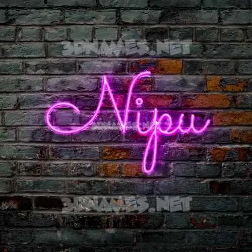 nipu in Pink Neon style - 3D name wallpaper