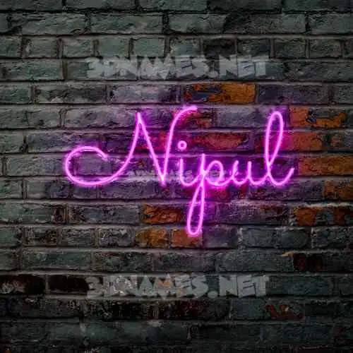 nipul in Pink Neon style - 3D name wallpaper