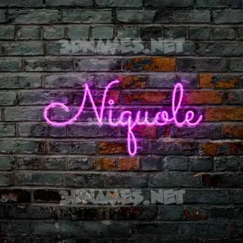 niquole in Pink Neon style - 3D name wallpaper