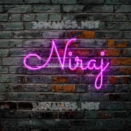 niraj in Pink Neon style - 3D name wallpaper