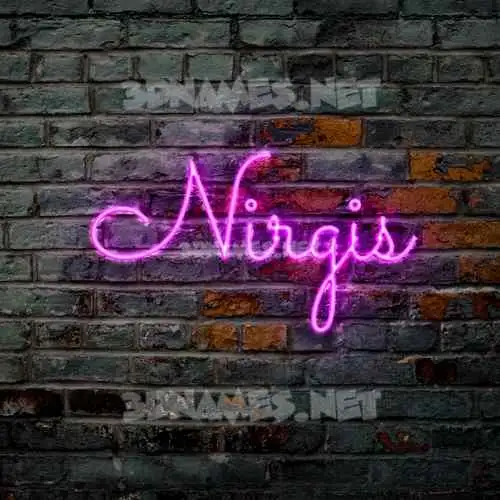 nirgis in Pink Neon style - 3D name wallpaper