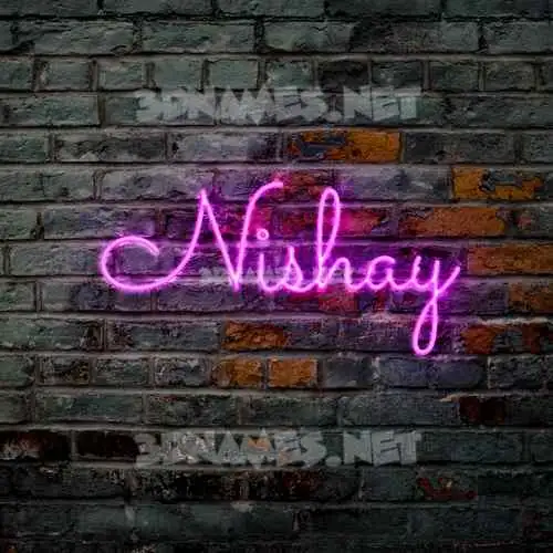 nishay in Pink Neon style - 3D name wallpaper