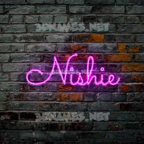 nishie in Pink Neon style - 3D name wallpaper nishie in Pink Neon style - 3D name wallpaper