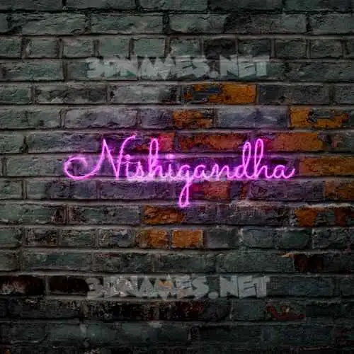 nishigandha in Pink Neon style - 3D name wallpaper