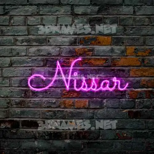 nissar in Pink Neon style - 3D name wallpaper