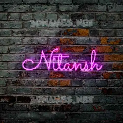 nitansh in Pink Neon style - 3D name wallpaper