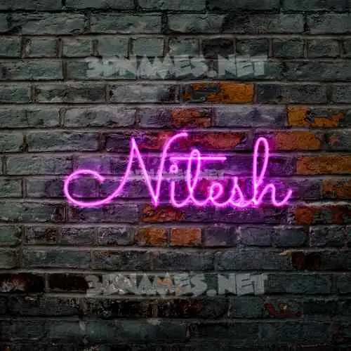 nitesh in Pink Neon style - 3D name wallpaper