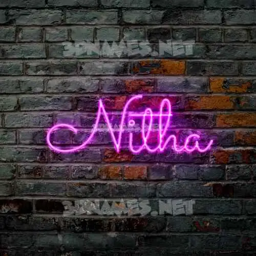 nitha in Pink Neon style - 3D name wallpaper