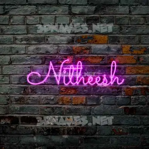 nitheesh in Pink Neon style - 3D name wallpaper