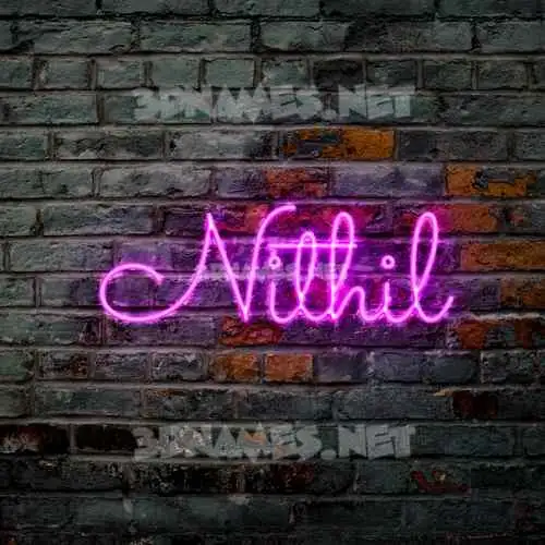 nithil in Pink Neon style - 3D name wallpaper
