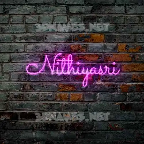 nithiyasri in Pink Neon style - 3D name wallpaper