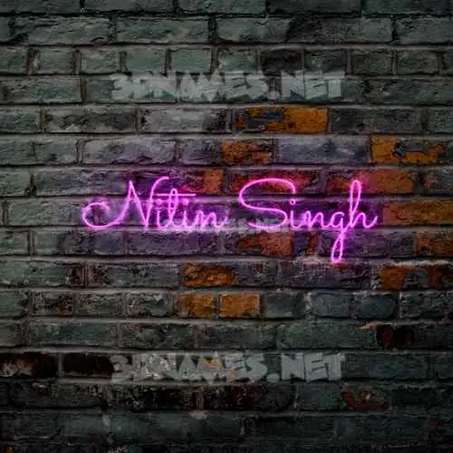nitin singh in Pink Neon style - 3D name wallpaper
