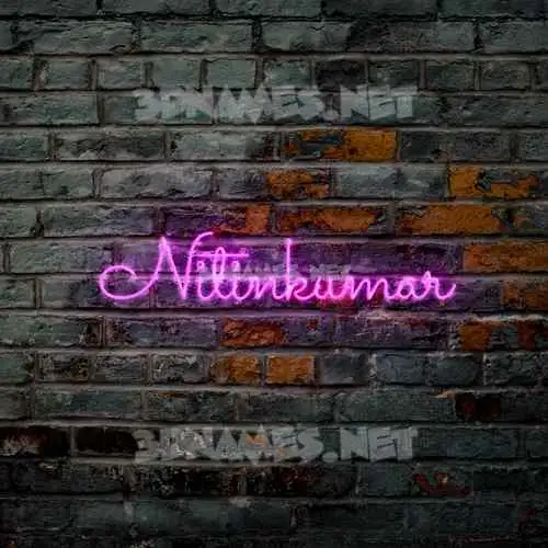 nitinkumar in Pink Neon style - 3D name wallpaper