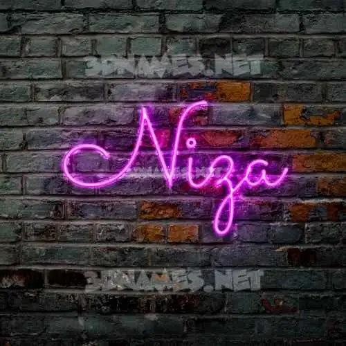 niza in Pink Neon style - 3D name wallpaper