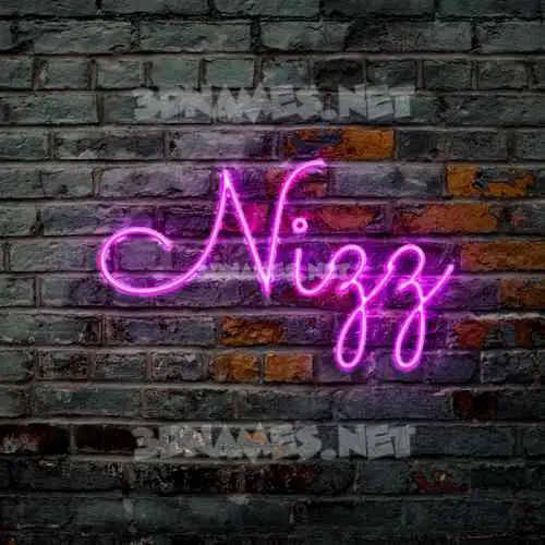 nizz in Pink Neon style - 3D name wallpaper