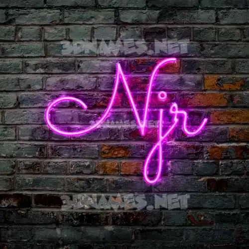 njr in Pink Neon style - 3D name wallpaper njr in Pink Neon style - 3D name wallpaper