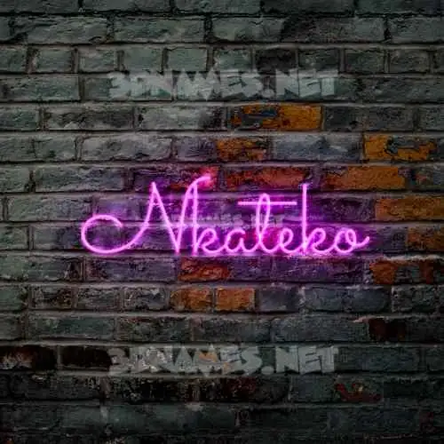 nkateko in Pink Neon style - 3D name wallpaper