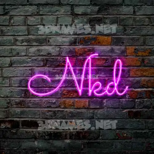 nkd in Pink Neon style - 3D name wallpaper nkd in Pink Neon style - 3D name wallpaper