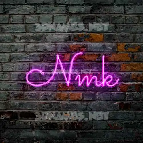nmk in Pink Neon style - 3D name wallpaper