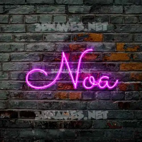 noa in Pink Neon style - 3D name wallpaper