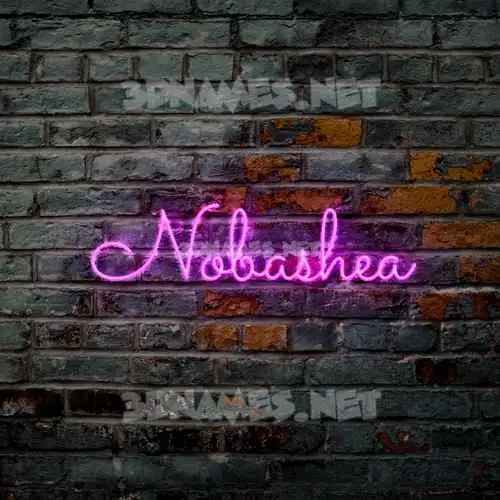 nobashea in Pink Neon style - 3D name wallpaper