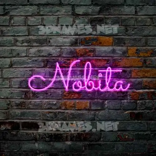 nobita in Pink Neon style - 3D name wallpaper nobita in Pink Neon style - 3D name wallpaper