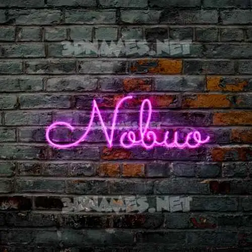 nobuo in Pink Neon style - 3D name wallpaper