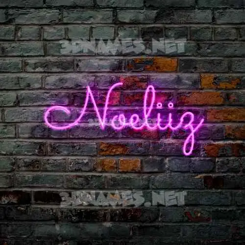noeliiz in Pink Neon style - 3D name wallpaper